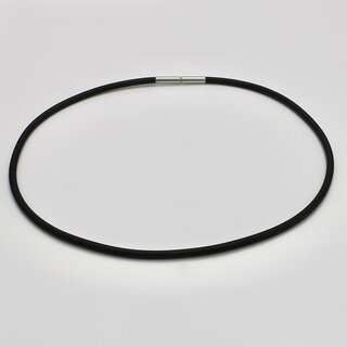 Kautschukband  mit Bajonettverschluss aus Edelstahl - 3 mm - Halsband - Länge 38 cm