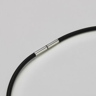 Kautschukband  mit Bajonettverschluss aus Edelstahl - 3 mm - Halsband - Länge 40 cm