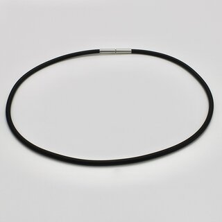 Kautschukband  mit Bajonettverschluss aus Edelstahl - 3 mm - Halsband - Lnge 42 cm