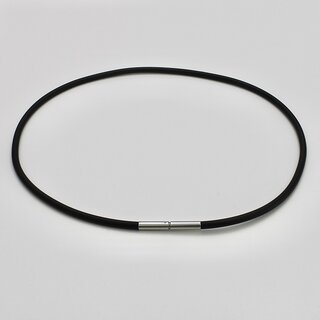 Kautschukband  mit Bajonettverschluss aus Edelstahl - 3 mm - Halsband - Länge 42 cm