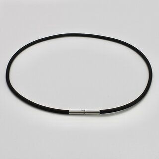 Kautschukband  mit Bajonettverschluss aus Edelstahl - 3 mm - Halsband - Lnge 42 cm