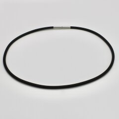 Kautschukband  mit Bajonettverschluss aus Edelstahl - 3 mm - Halsband - Länge 42 cm