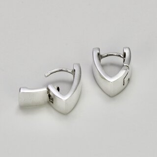 Kleine spitze Klappcreolen aus hochglanzpoliertem 925er Silber - 13 mm x 10 mm - Ohrringe - Sterlingsilber