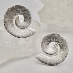 Ohrstecker Schnecke aus eismattem 925er Silber - Ohrringe...