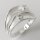 Ring schwebender Traum aus poliertem und satiniertem 925er Silber mit zwei Zirkonia- 13 mm - Sterlingsilber - Größe 52