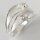 Ring schwebender Traum aus poliertem und satiniertem 925er Silber mit zwei Zirkonia- 13 mm - Sterlingsilber - Größe 52
