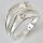 Ring schwebender Traum aus poliertem und satiniertem 925er Silber mit zwei Zirkonia- 13 mm - Sterlingsilber - Größe 52