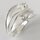 Ring schwebender Traum aus poliertem und satiniertem 925er Silber mit zwei Zirkonia- 13 mm - Sterlingsilber - Größe 60
