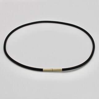 Kautschukband mit Bajonettverschluss aus vergoldetem Edelstahl - 3 mm - Halsband