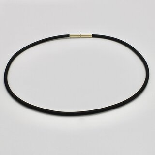 Kautschukband mit Bajonettverschluss aus vergoldetem Edelstahl - 3 mm - Halsband - Länge 42 cm