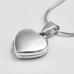 Kleines Herz-Medaillon aus poliertem 925er Silber - 14  x...