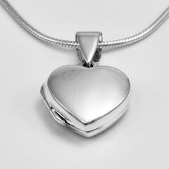 Kleines Herz-Medaillon aus poliertem 925er Silber - 14  x 14 mm - Kettenanhänger - Sterlingsilber