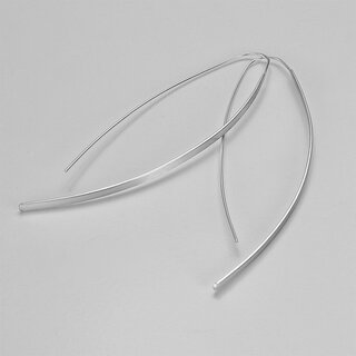Schmale und elegante Ohrhänger aus mattiertem 925er Silber - 85 x32 mm - Ohrringe - Sterlingsilber