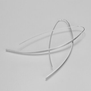 Schmale und elegante Ohrhnger aus mattiertem 925er Silber - 85 x32 mm - Ohrringe - Sterlingsilber