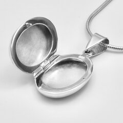 Kleines ovales Medaillon aus poliertem 925er Silber - 20  x 16 mm - Kettenanhänger - Sterlingsilber