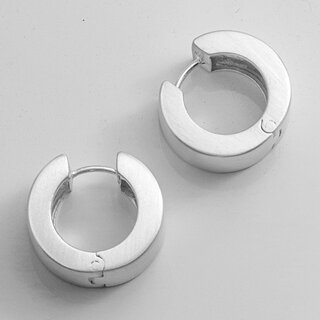 Edle Klappcreolen aus mattiertem 925er Silber - 21 x 9,5 mm - Creolen - Ohrringe - Sterlingsilber
