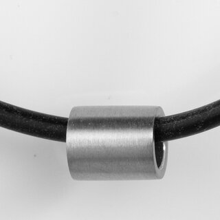 Kleine Hlse aus mattiertem Edelstahl - 7 mm x 6 mm - Kettenanhnger