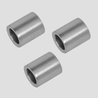 Kleine Hlse aus mattiertem Edelstahl - 7 mm x 6 mm - Kettenanhnger - 3er Set