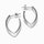 Ohrstecker "schmale Halbcreole" aus mattiertem 925er Silber - 30 mm x 15 mm - Ohrringe - Sterlingsilber