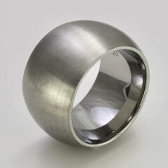 Auffälliger breiter Ring aus mattiertem Edelstahl - 15mm - Edelstahlring - Größe 74