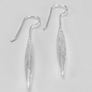 Ausdrucksstarke lange Ohrhänger aus eismattiertem 925 Silber - 60 mm - Ohrringe - Sterlingsilber