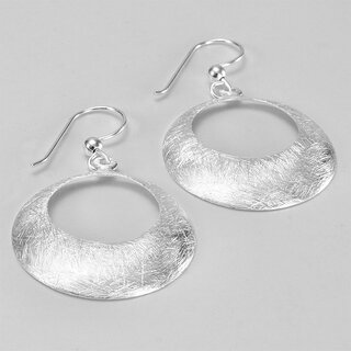 Ohrhnger Kreisrund aus eismattem 925er Silber - 36 mm - Ohrringe - Sterlingsilber