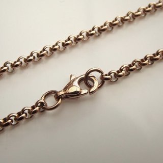 Halskette aus rosévergoldetem Edelstahl - Länge 45 cm - Stärke 2,5 mm - Erbskette