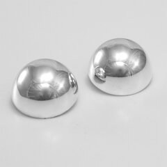 Runde Ohrclips Halbkugel aus poliertem 925er Silber - 18...