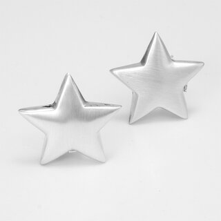 Ohrclips mattierte Sterne aus 925er Silber 20x20mm- Ohrringe - Sterlingsilber