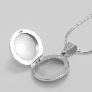 Rundes Medaillon aus auf Hochglanz poliertem 925er Silber - 22mm - Kettenanhänger - Sterlingsilber