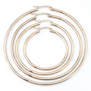 Edelstahlcreole 14 K vergoldet 20 mm - 60 mm x 2 mm 50 mm x 2 mm