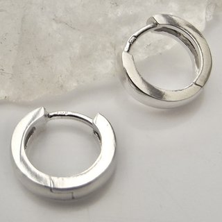 Kleine Klappcreolen aus glänzend poliertem 925er Silber - Ohrringe - Sterlingsilber