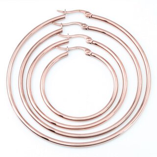 Edelstahlcreole rosévergoldet 20 mm - 60 mm x 2 mm 50 mm x 2 mm