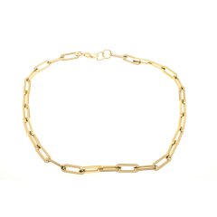 Edelstahl-Collier 14K vergoldet mit handpolierten...