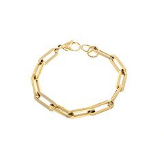 Edelstahl-Armband 14K vergoldet. Ovale, eckige Glieder...