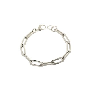 Edelstahl-Armband, ovale, eckige Glieder handpoliert 21 cm grössenverstellbar
