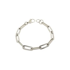 Edelstahl-Armband, ovale, eckige Glieder handpoliert 21...