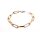 Edelstahl-Armband  Stahl und 14K vergoldet. Ovale, eckige Glieder handpoliert