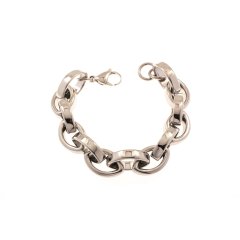Edelstahl-Armband, ovale Glieder handpoliert 21 cm...