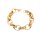 Edelstahl-Armband, 14K vergoldet, ovale Glieder handpoliert 21 cm grössenverstellbar