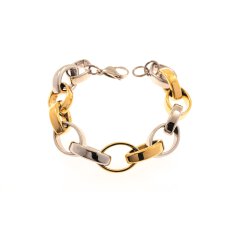 Edelstahl-Armband, Stahl und 14K vergoldet, ovale Glieder...