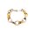 Edelstahl-Armband, Stahl und 14K vergoldet, ovale Glieder handpoliert 21 cm grössenverstellbar