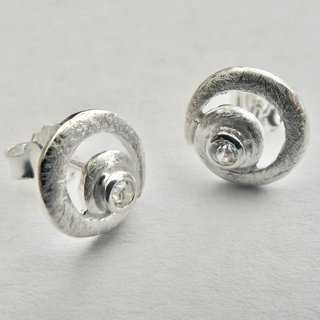 Ohrstecker Spirale aus 925er Silber mit Zirkonia - Ohrringe - Sterlingsilber