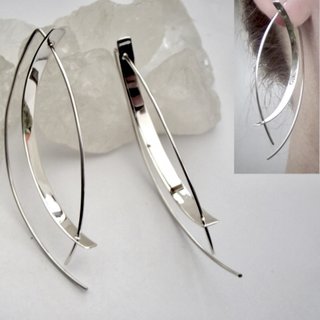 Extravagante Ohrhänger aus glänzend poliertem 925er Silber - Ohrringe - Sterlingsilber
