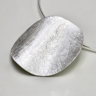 Groer runder Anhnger aus eismattiertem 925er Silber - ca.39 mm - Kettenanhnger - Sterlingsilber