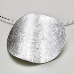 Groer runder Anhnger aus eismattiertem 925er Silber -...