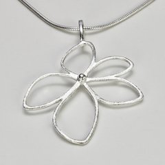 & Sterlingsilber, 925er 64,90 Stahl Silber Blume € Kettenanhänger Silber