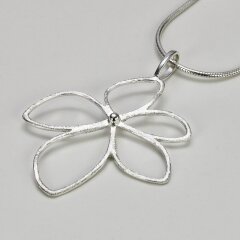 Anhänger Blume aus eismattem 925er Silber - filigran...