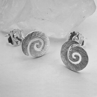 Ohrstecker aus eismattiertem 925er Silber in Spiralform - Ohrringe - Sterlingsilber