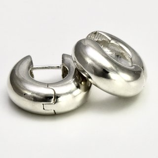 Edle Klappcreolen aus glänzend poliertem 925er Silber - Ohrringe - Sterlingsilber